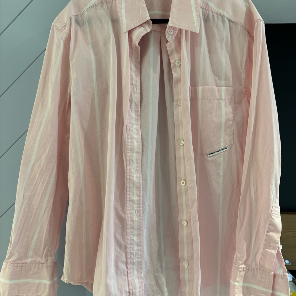Alexander Wang Pink Striped Button down shirt